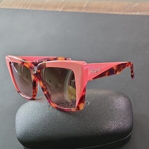 Salvatore Ferragamo Coral and Tortoise Sunglasses